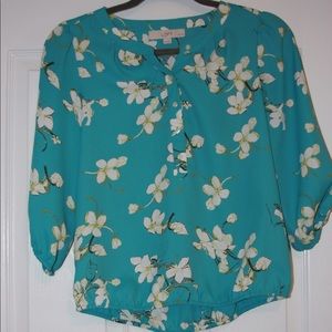 Loft Blue floral shirt